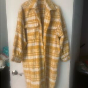 Yellow Plaid Women's Coat